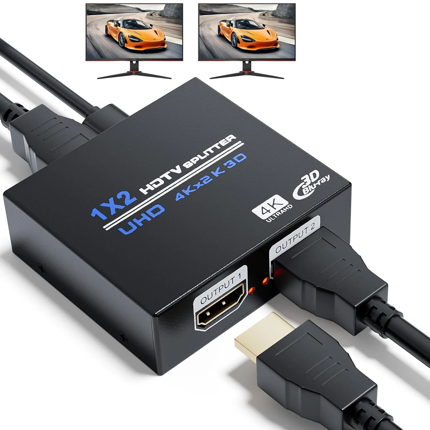 HDMI Splitter 1x2, 1080P view 1