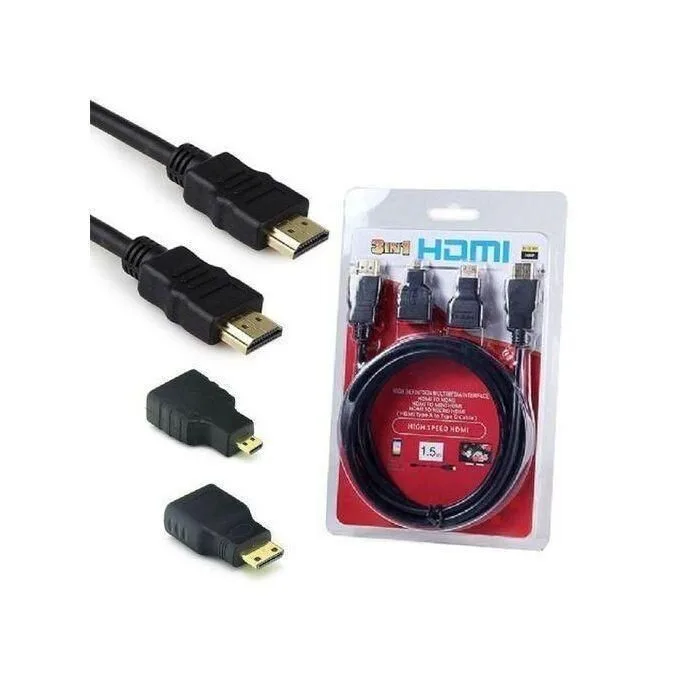 3-in-1 HDMI Cable - 1.5M, Phone to HDMI (Type-C/Micro USB/iOS) view 2