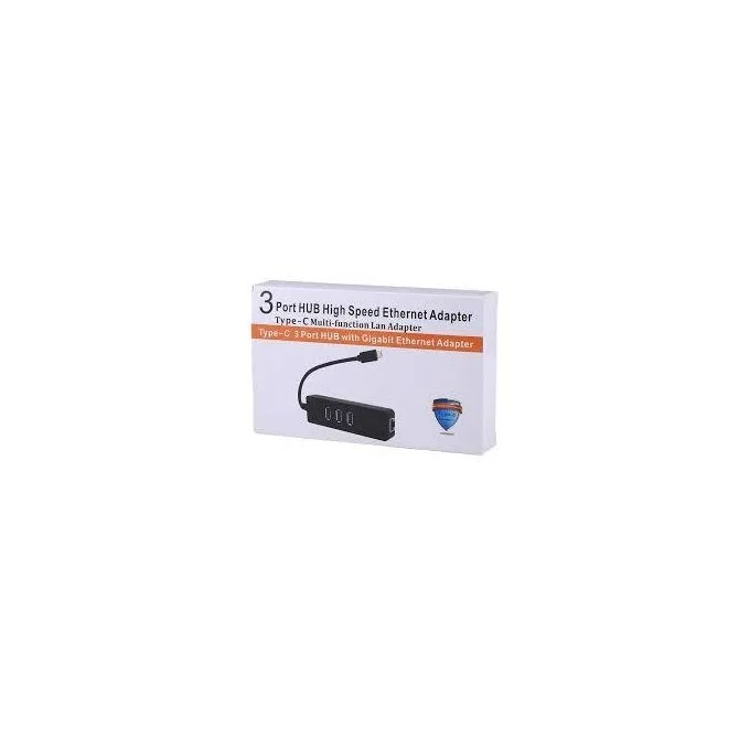 3-Port USB 3.0 Hub with Ethernet - High Speed view 1
