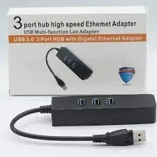 3-Port USB 3.0 Hub with Gigabit Ethernet Adapter view 2