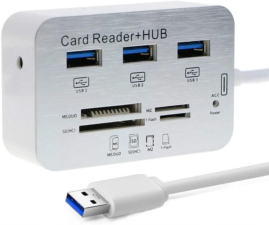 3-Port USB 3.0 Hub with Card Reader (MS/SD/M2/TF) view 1