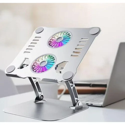 Metallic Laptop/Tablet Rotating Stand with Cooling Fans - up to 17" view 2