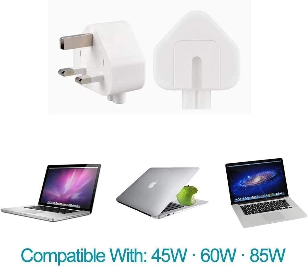 3-Pin UK Plug Adapter for MacBook Charger view 1