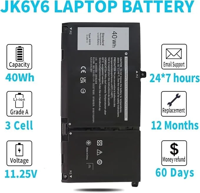 Dell Laptop Battery Jk6Y6 view 2