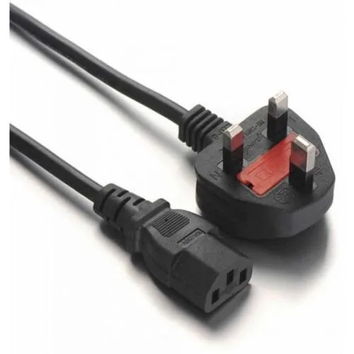 Desktop Power Cable (UK 3-Pin to Dual C13) - Red Fuse view 1