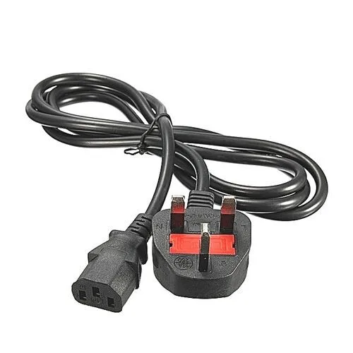Desktop Power Cable (UK 3-Pin to Dual C13) - Red Fuse view 2
