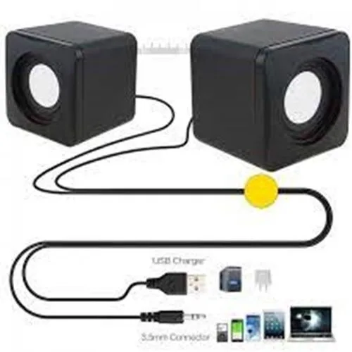 Desktop Powered Portable Multimedia Speakers - 3W, Wired view 2