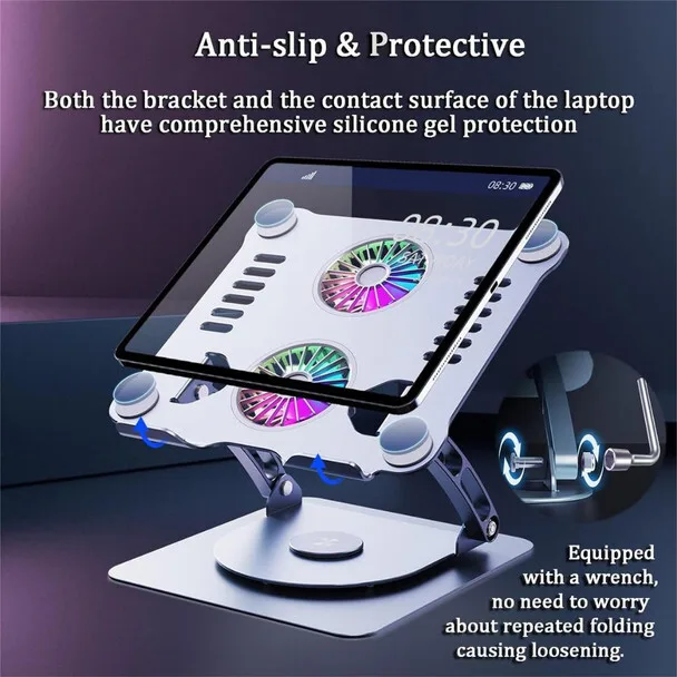 Adjustable Laptop Stand with Cooling Fan - up to 17" view 2