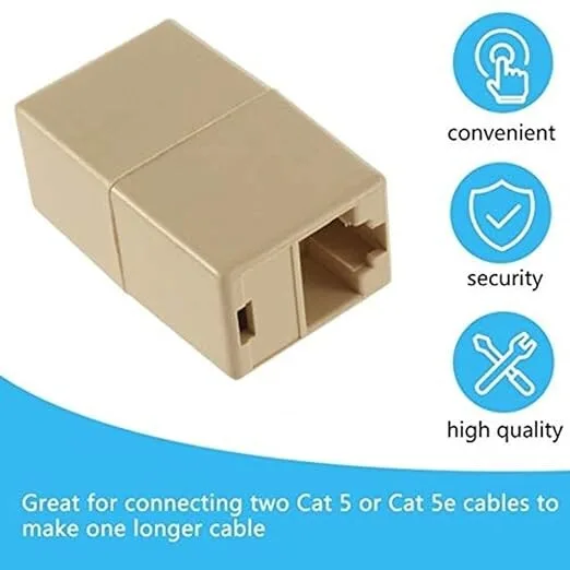 Ethernet Cable Connector - RJ45 Coupler view 1