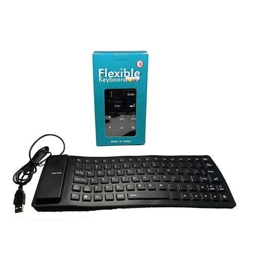 Flexible Computer/Laptop USB Keyboard - Foldable Silicone