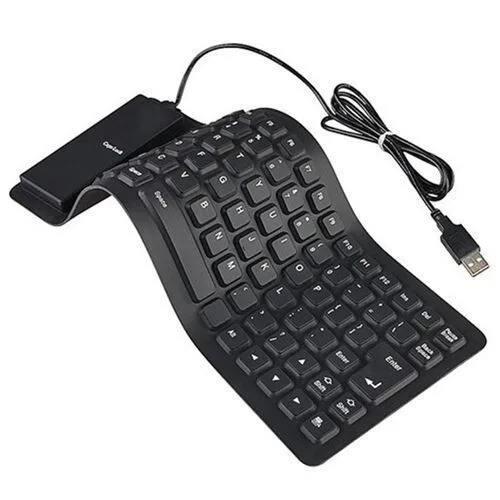 Flexible Computer/Laptop USB Keyboard - Foldable Silicone view 1