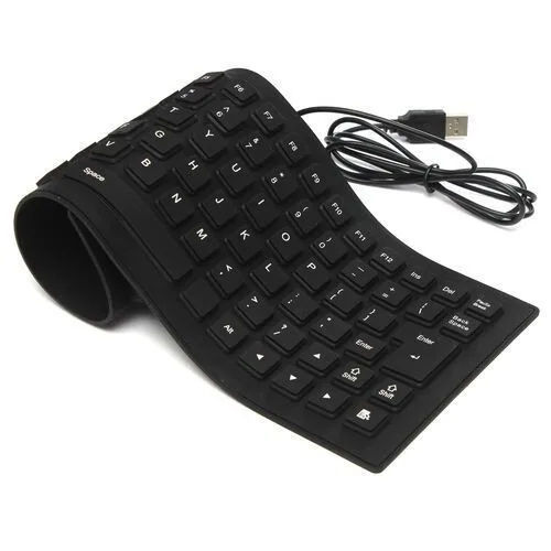 Flexible Computer/Laptop USB Keyboard - Foldable Silicone view 2