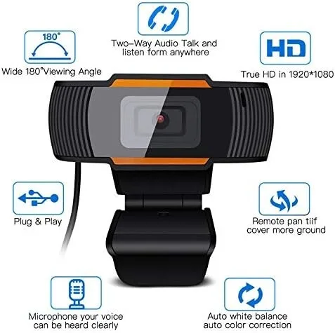 Webcam 1080P Full HD USB - with Microphone view 2