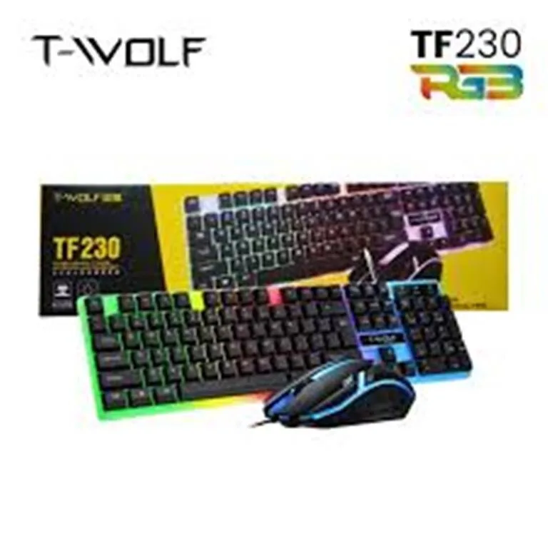 Gaming Keyboard and Mouse Set - RGB LED Backlight, USB view 2