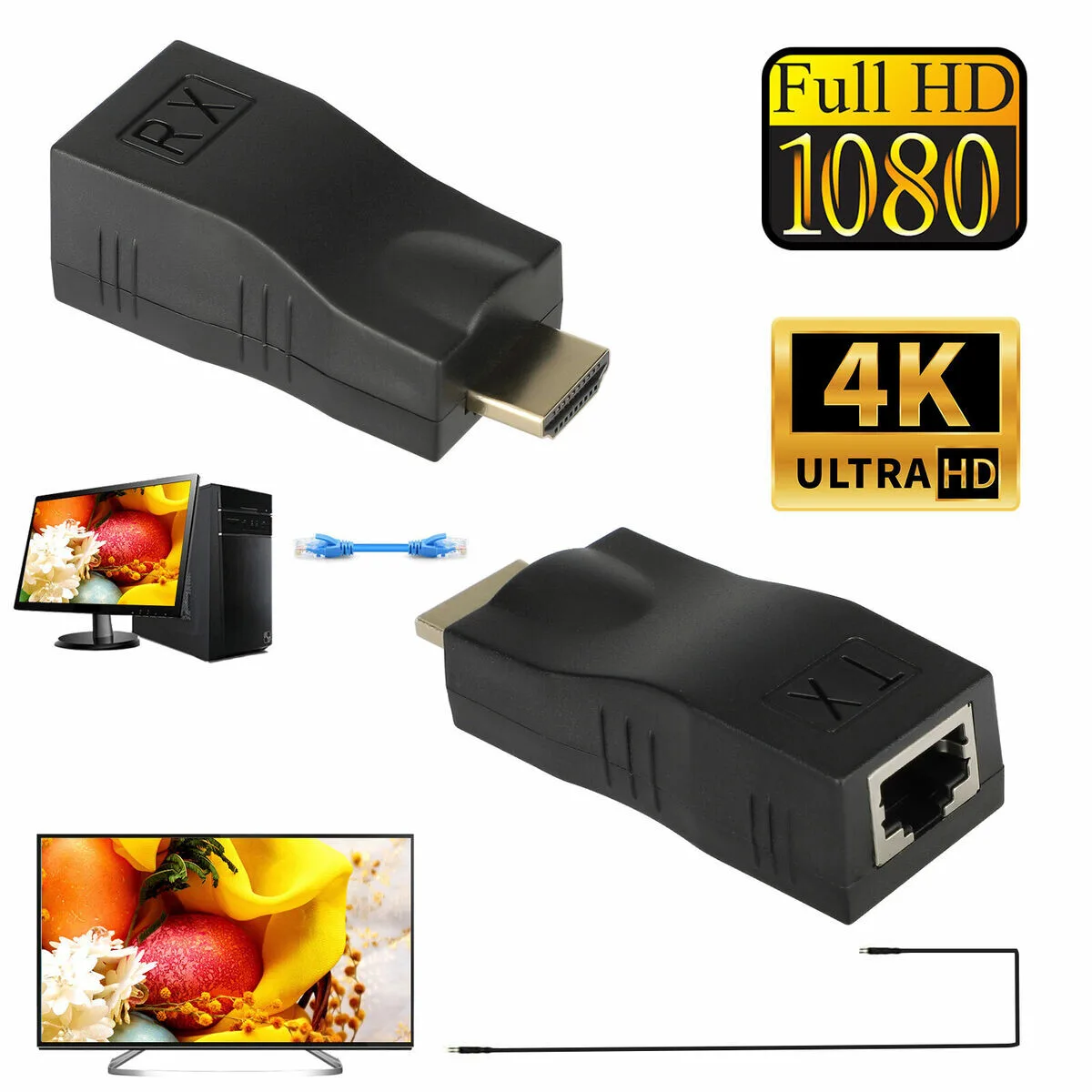 HDMI Extender - 30M (via Cat5e/Cat6) view 1