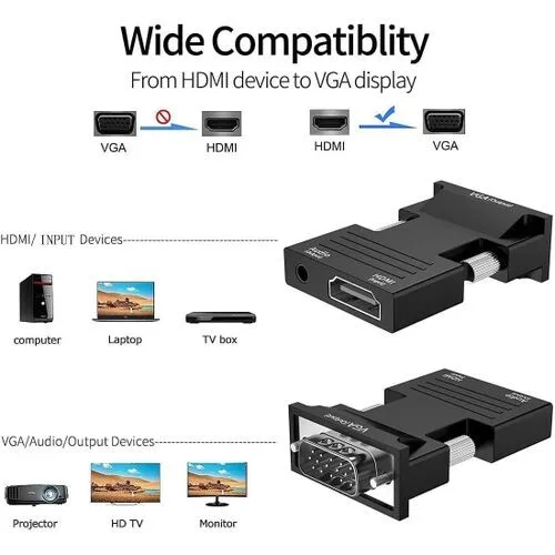 HDMI to VGA Converter Adapter - with Audio view 1