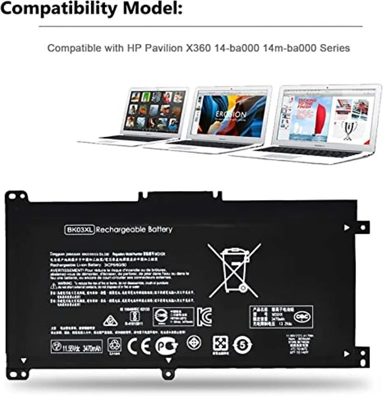 HP Laptop Battery Bk03Xl For Pavilion X360 view 1
