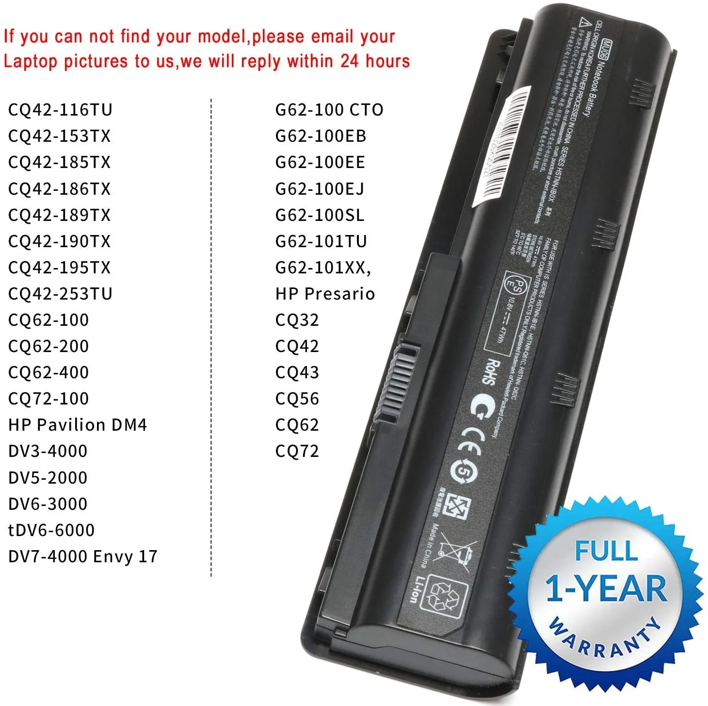 HP Laptop Battery Cq42 Cq57 Cq56 Cq62 Cq32 view 2