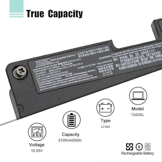 HP Laptop Battery Ta03Xl 854108-850 Cs03Xl view 2