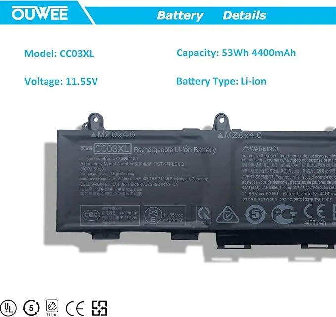 HP Laptop Battery Cc03Xl view 1