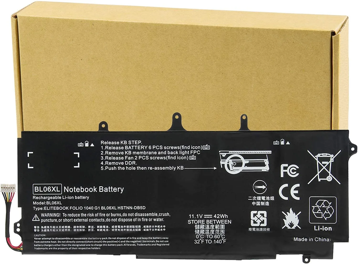 HP Laptop Battery Elitebook Folio 1040 G1 Laptop view 1