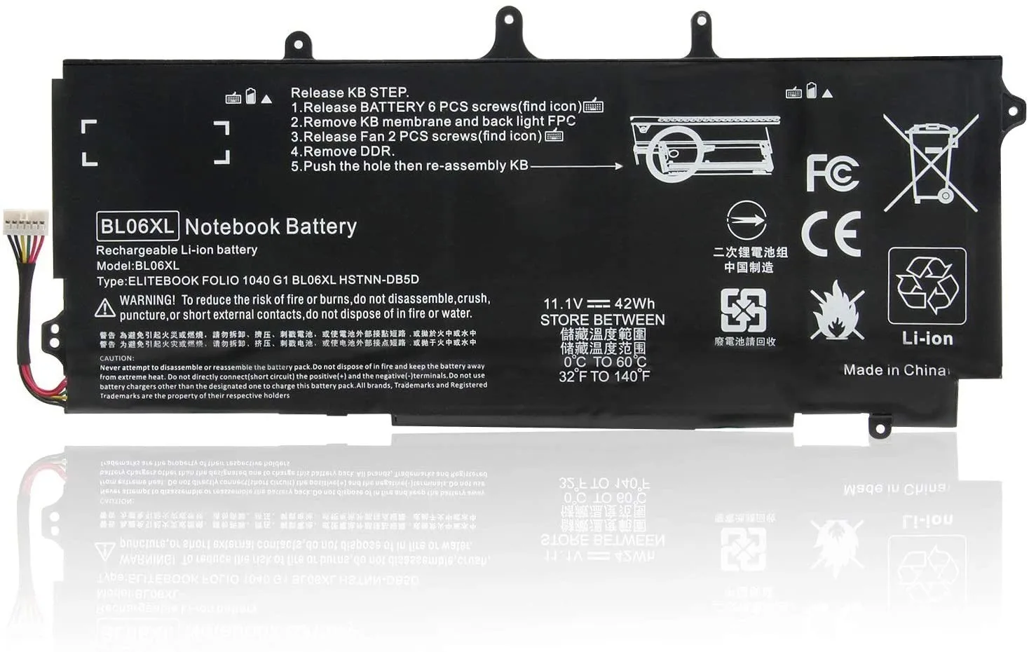 HP Laptop Battery Elitebook Folio 1040 G1 Laptop view 2