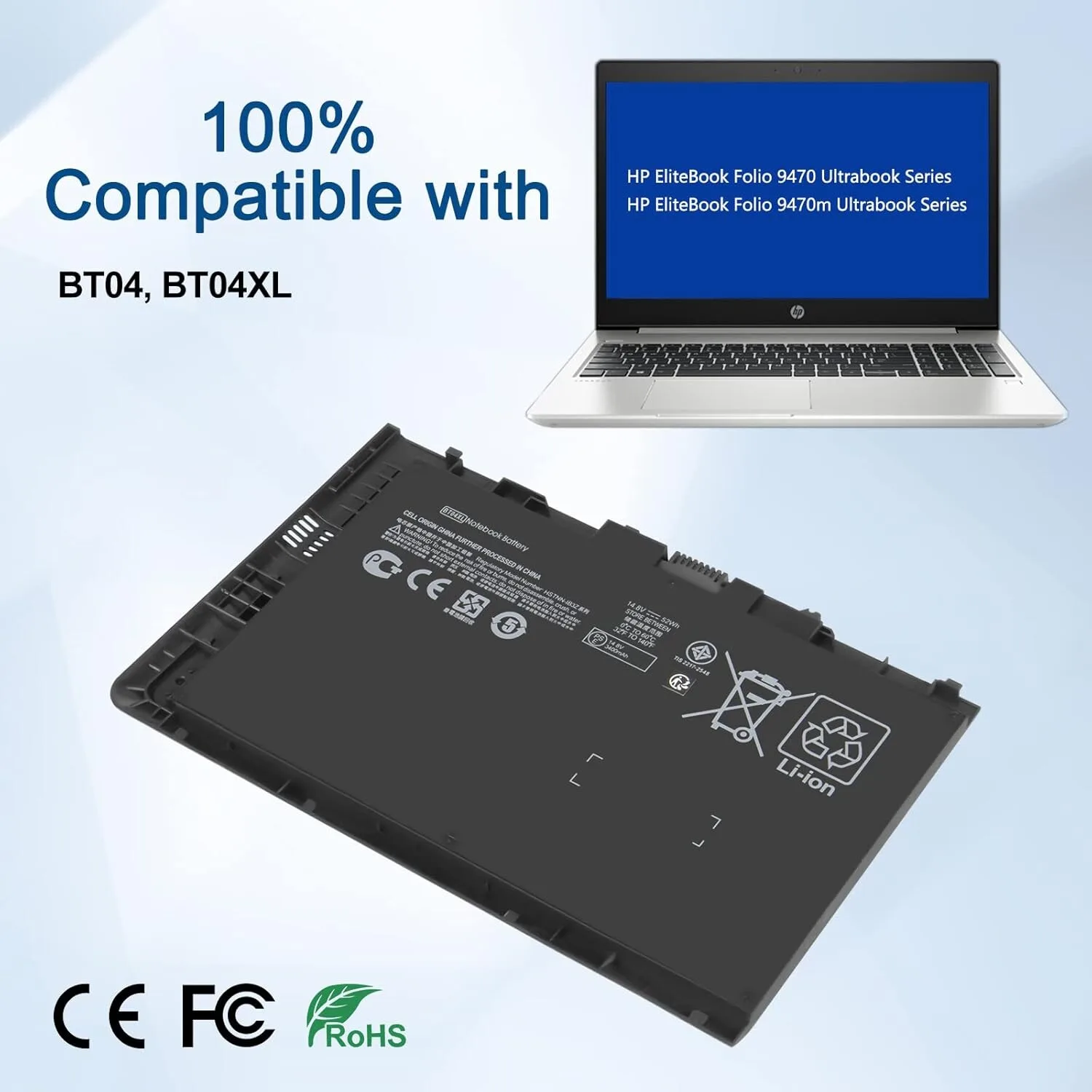 HP Laptop Battery Elitebook Folio 9470M view 1