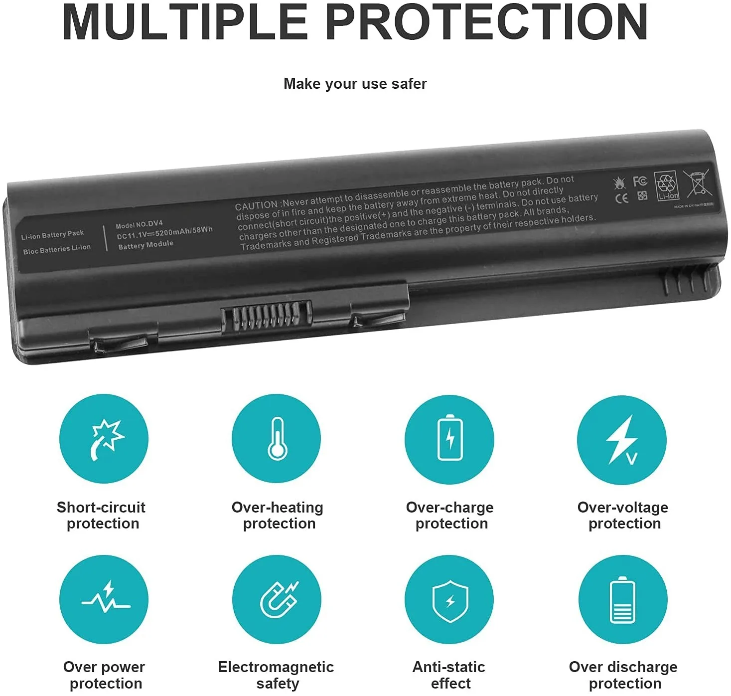 HP Laptop Battery Pavillion Dv4 Dv5 Hdx X16 view 2