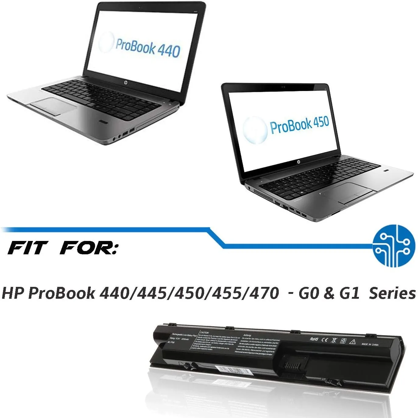 HP Laptop Battery Probook 440 445 450 455 view 2