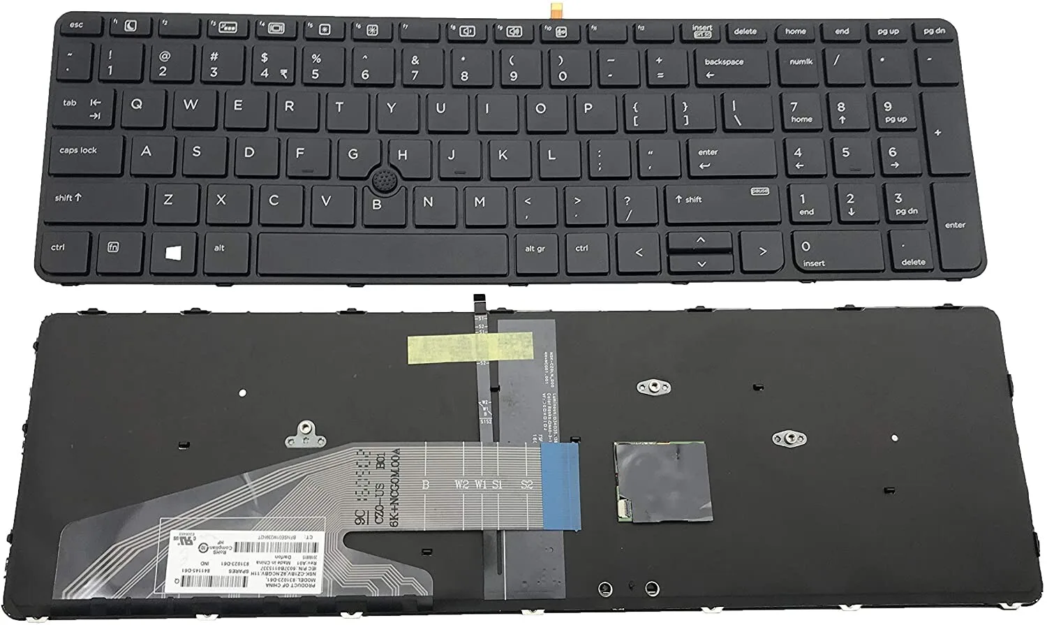 Replacement Laptop Keyboard for HP Probook 450 G3 / 455 view 2