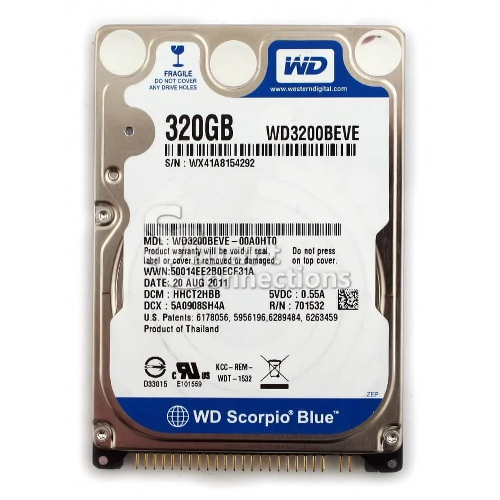 320GB Internal Laptop Hard Disk Drive - Lightweight, SATA