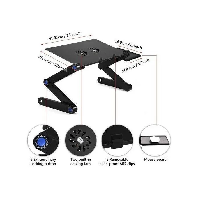 T8 Adjustable Multi-Functional Laptop Stand - 17", with Mouse Pad Tray #2