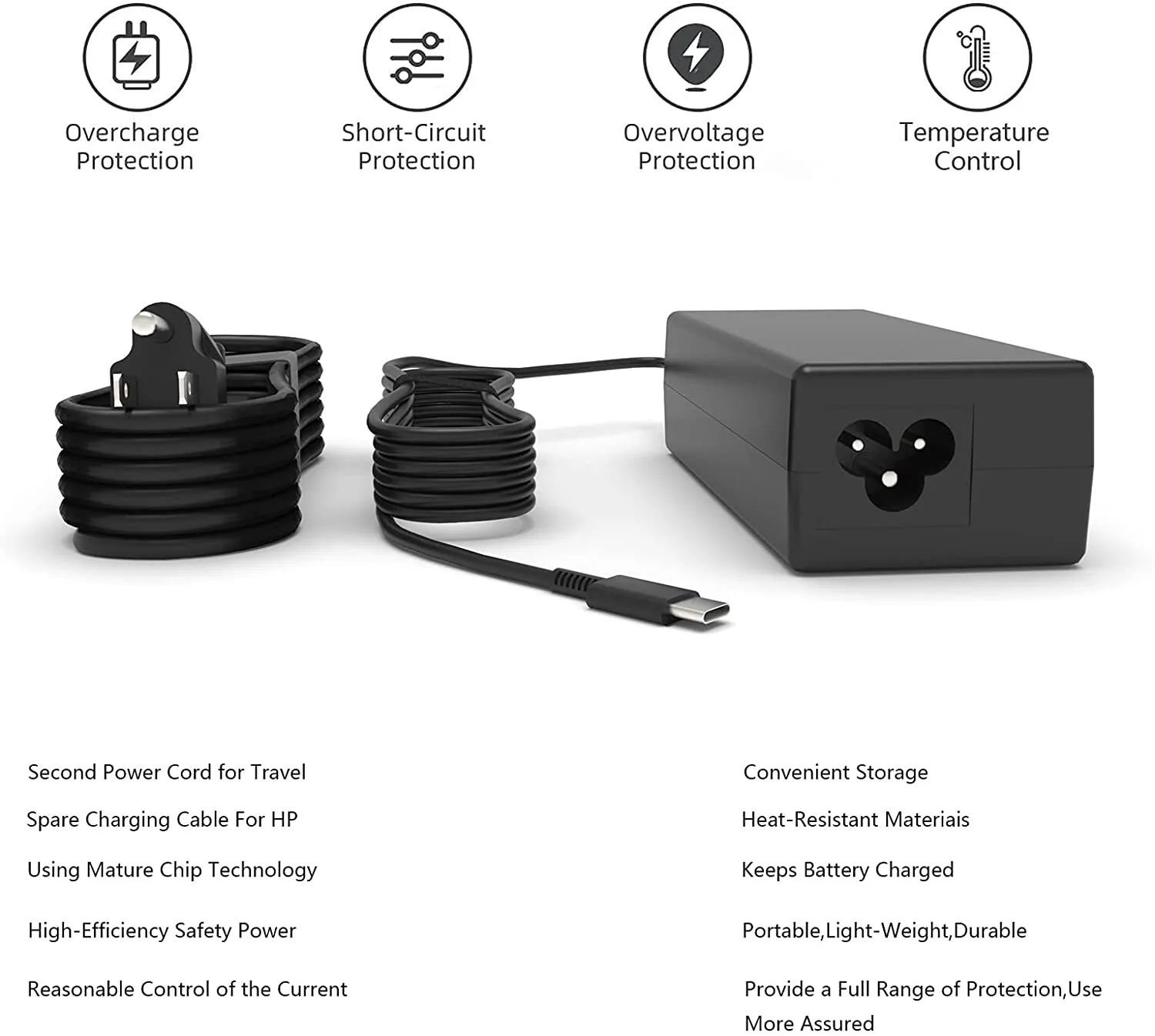 Lenovo Laptop Charger - 65W Ac Power Adapter Usb view 2