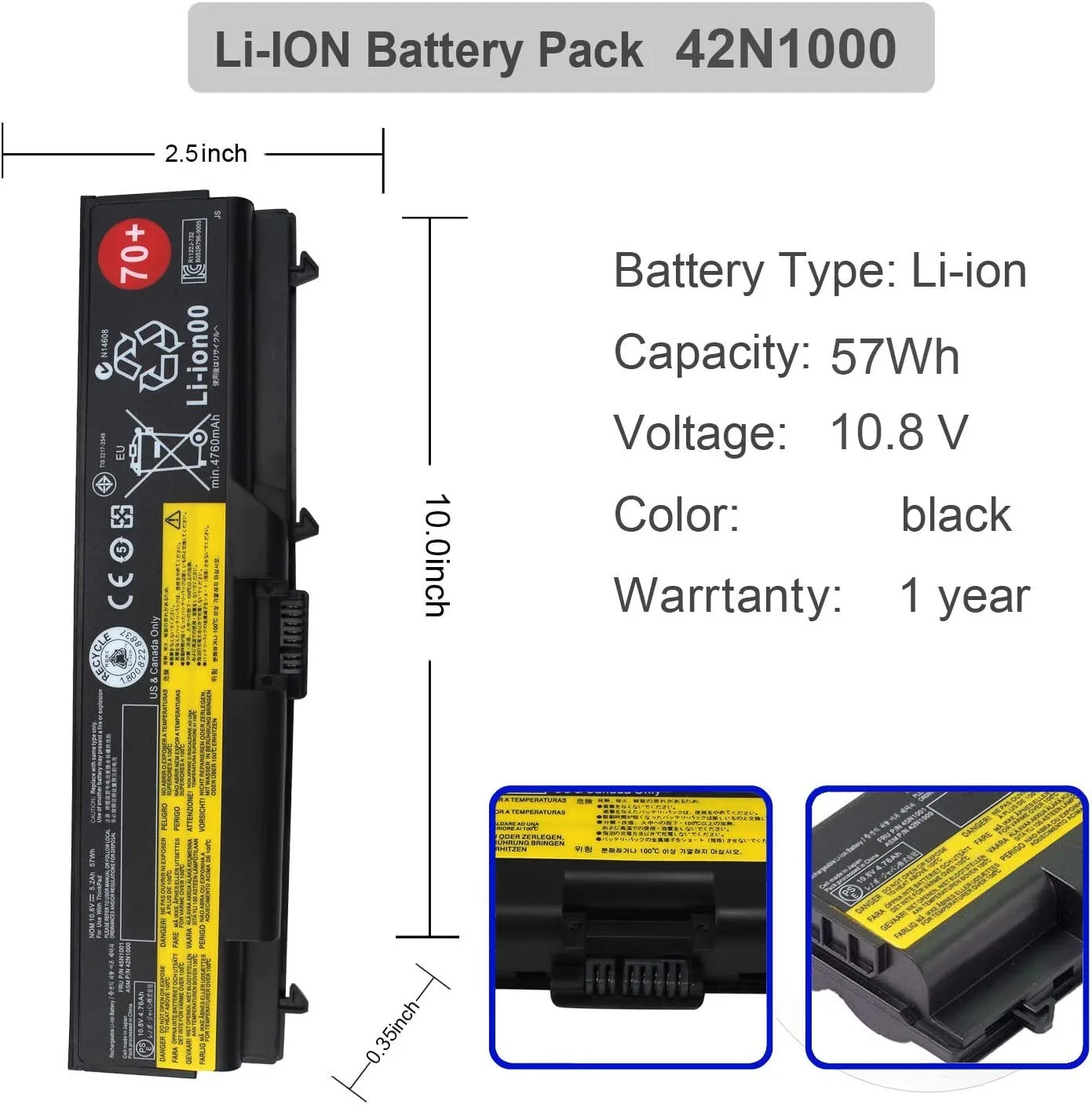 Lenovo Laptop Battery Thinkpad T410 T420 T510 T520 view 1