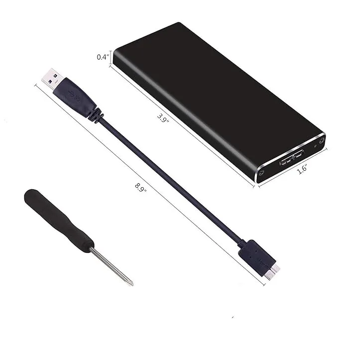 M.2 USB 3.1 SSD Enclosure - Fits 4 Drive Lengths