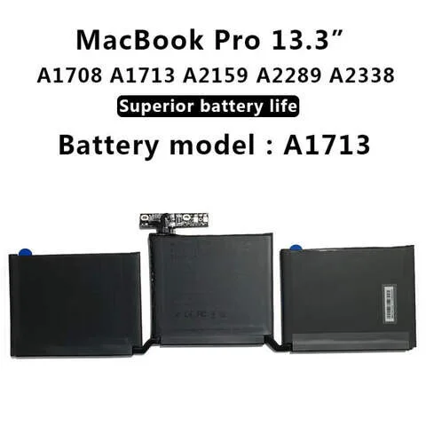 Apple Laptop Battery Macbook Pro 13 A1708 Mll42Ch/A view 1