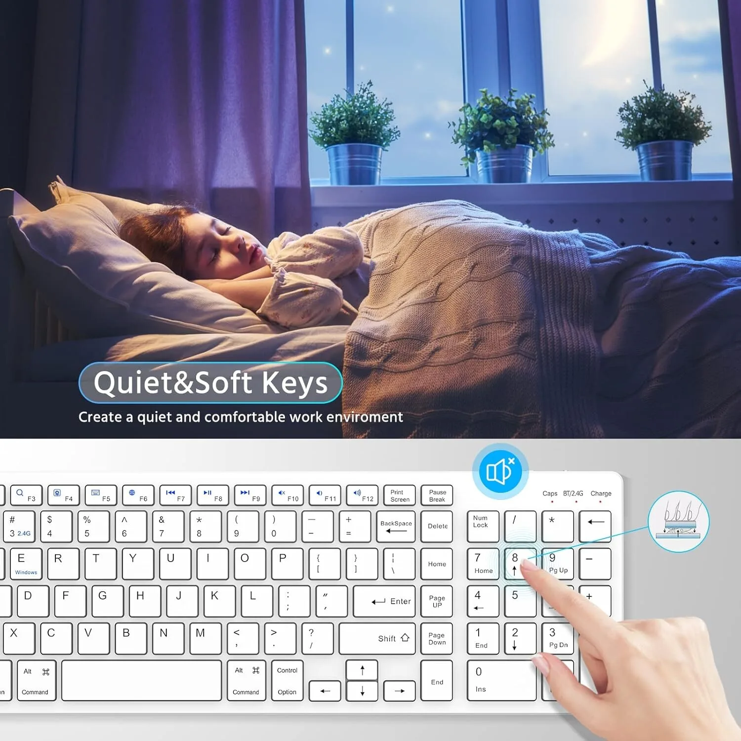 Rechargeable Keyboard and Mouse - for Computer, TVs & Android Box view 1