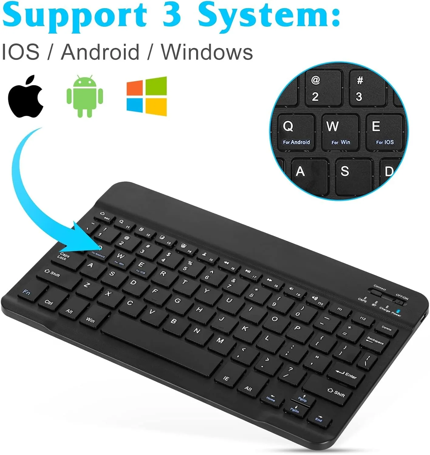 Rechargeable Bluetooth Keyboard and Mouse Combo - Ultra-Slim Full Size view 1