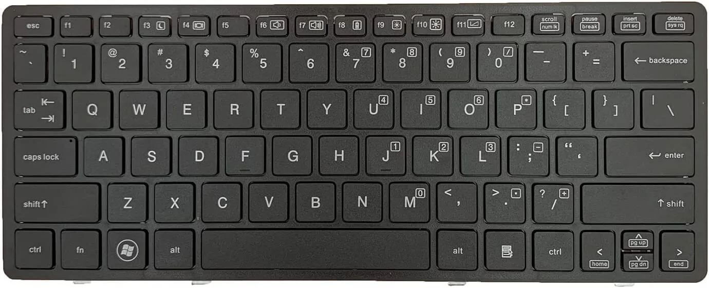 Replacement Laptop Keyboard for HP EliteBook 2560/2560p/2570/2570P - Black view 2