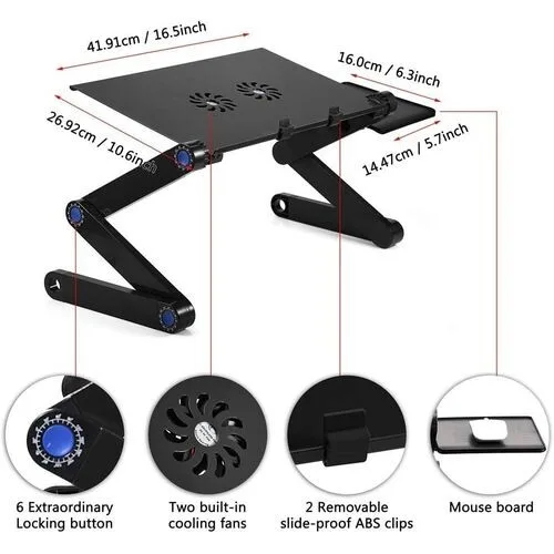 T8 Multi-Function Laptop Table - Adjustable & Portable, 17" view 2