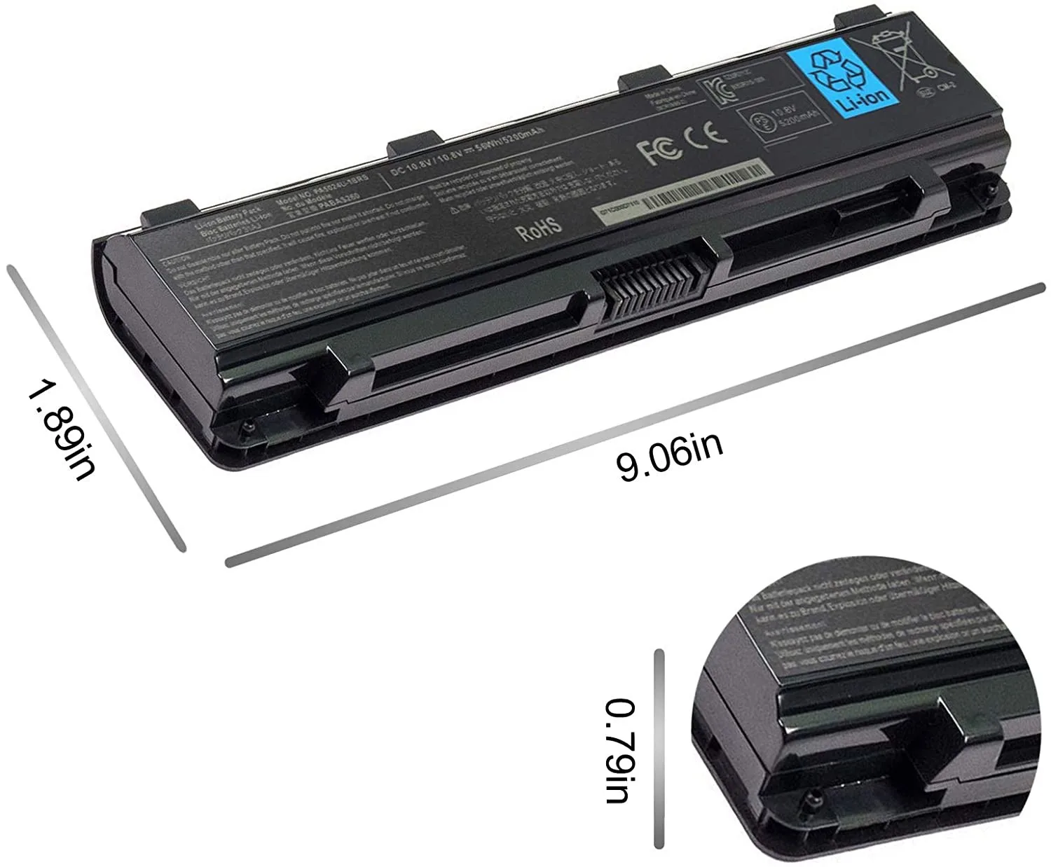 Toshiba Laptop Battery Satellite A200 A205 A210 A215 view 2