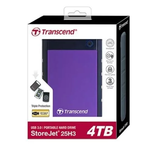 Transcend StoreJet 25M2 Portable Hard Drive - 4TB