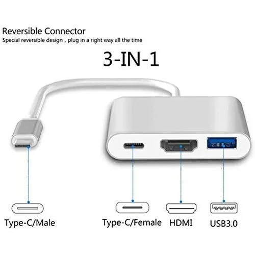 Type-C 3-in-1 HDMI + USB + Type-C Adapter