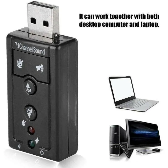USB Sound Card Adapter - 7.1 Channel 3D, External view 2