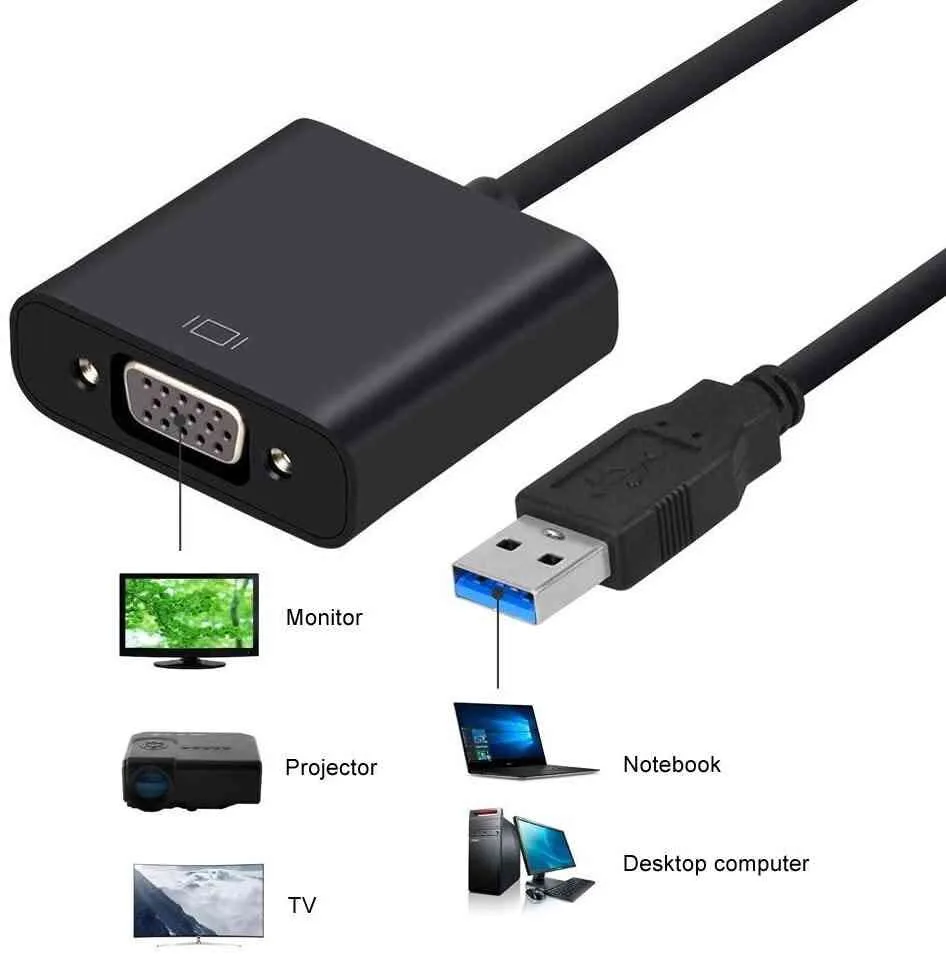 USB 3.0 to VGA Adapter Converter view 2
