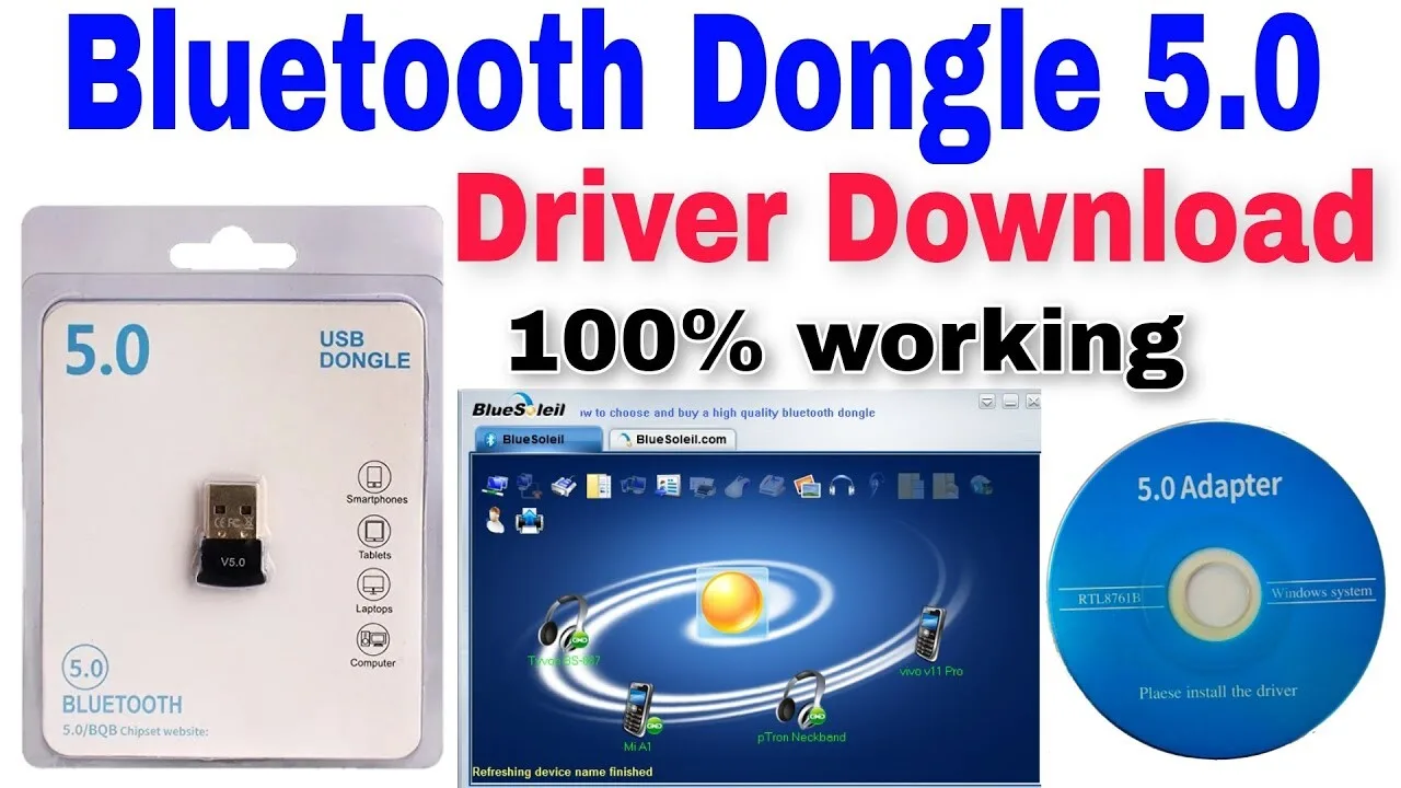 USB Bluetooth 5.0 Adapter - Receiver/Transmitter Dongle view 2