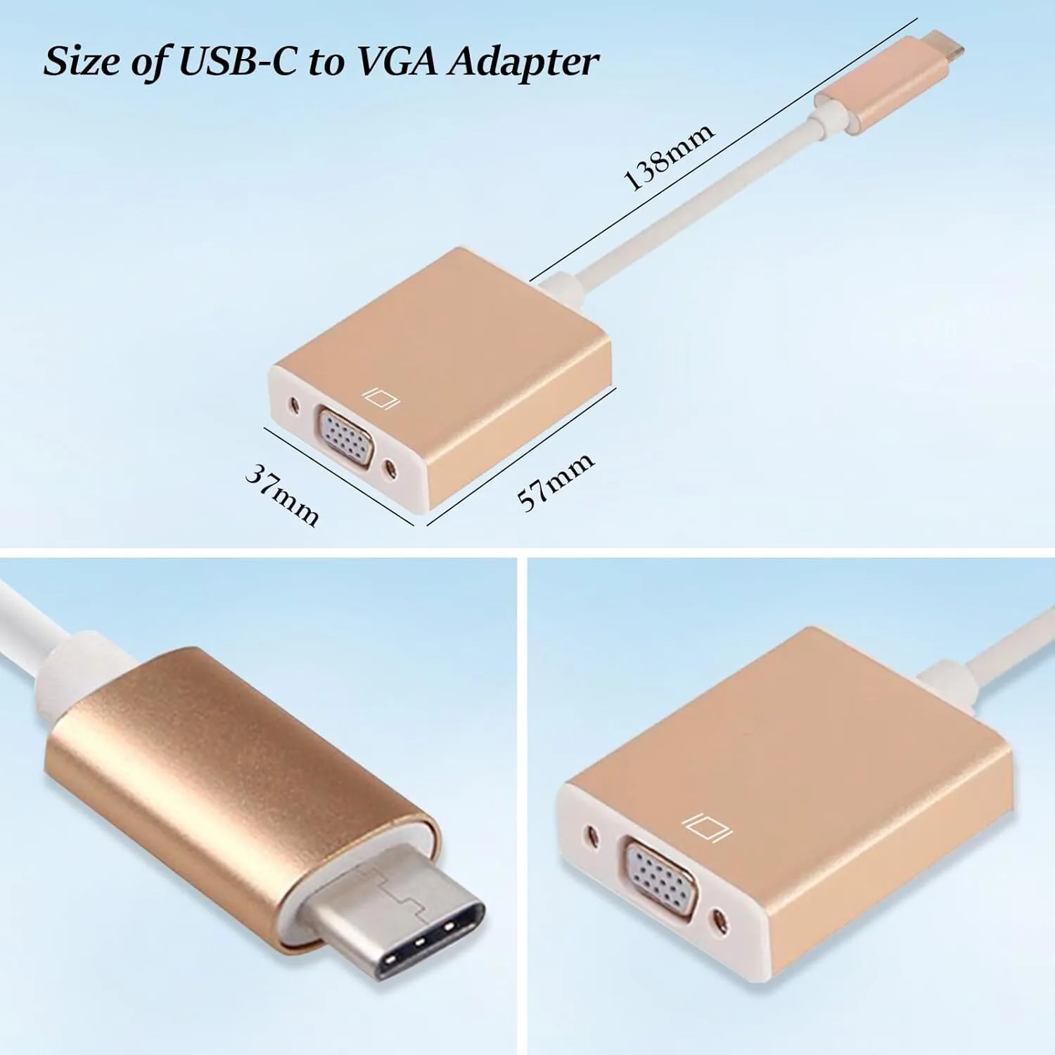 USB Type-C to VGA Adapter Converter