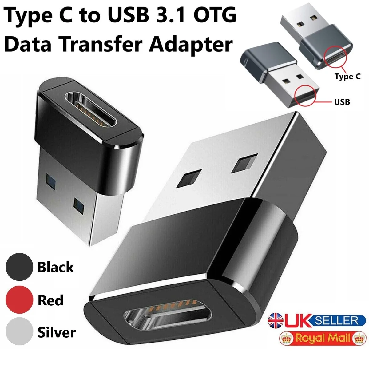 USB-A Male to USB-C Female Adapter - 5V/2A view 1