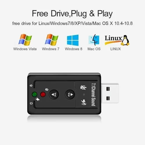 USB Sound Card - 7.1 Channel view 1