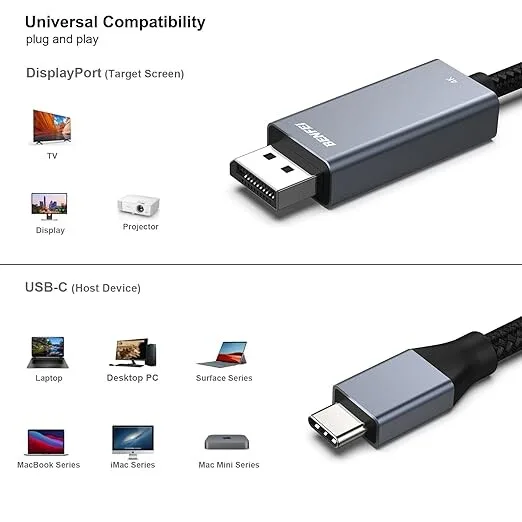 USB-C to DisplayPort Adapter - up to 8K@60Hz view 1